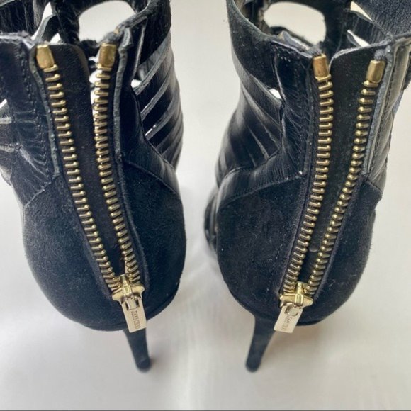 Jimmy Choo Black Leather Caged Heels - Picture 8 of 11